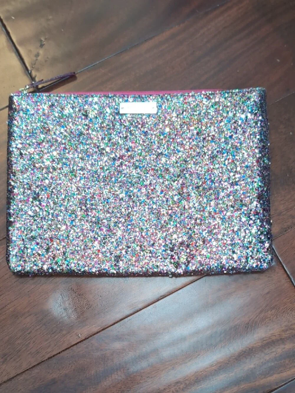 kate spade Multicolor Glitter Zip Pouch - Pink Trim